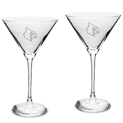 Louisville Cardinals Two-Piece Traditional 10oz. Martini Glass Set