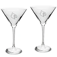 Louisville Cardinals Two-Piece Traditional 10oz. Martini Glass Set