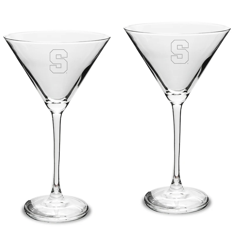 Syracuse Orange Two-Piece Traditional 10oz. Martini Glass Set