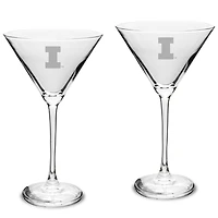 Illinois Fighting Illini Two-Piece Traditional 10oz. Martini Glass Set