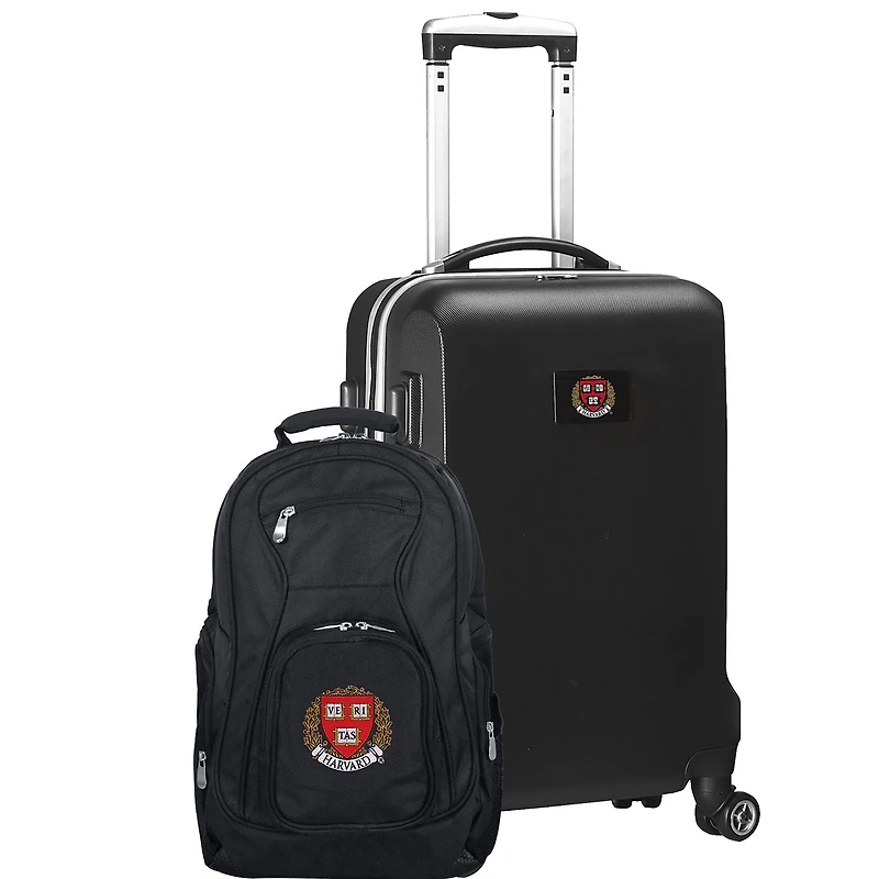 MOJO Black Harvard Crimson Deluxe 2-Piece Backpack & Carry-On Set