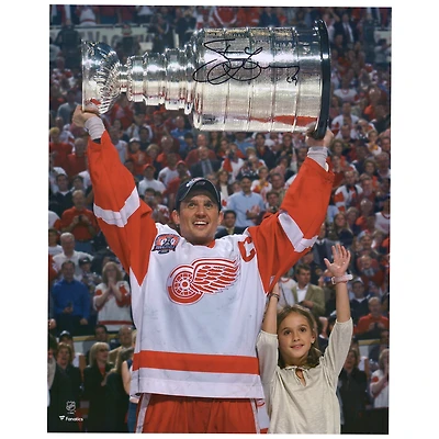 Steve Yzerman Detroit Red Wings Autographed 16" x 20" Raising Cup Photograph