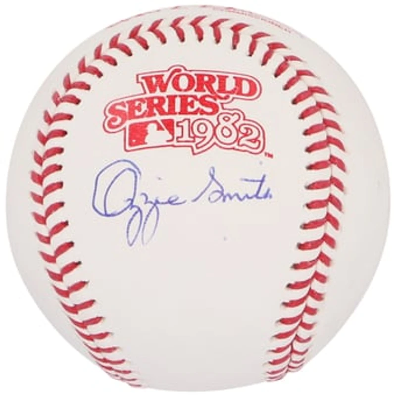 Ozzie Smith St. Louis Cardinals Autographed Rawlings 1982 World Series Logo Baseball