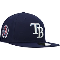 Men's New Era Navy Tampa Bay Rays 9/11 Memorial Side Patch 59FIFTY Fitted Hat