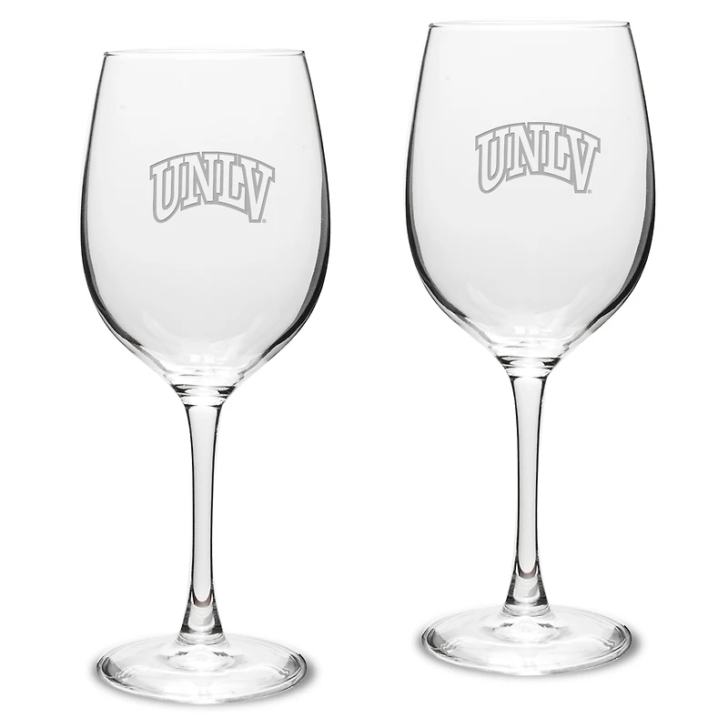 UNLV Rebels 2-Piece 16oz. Traditional White Wine Glass Set