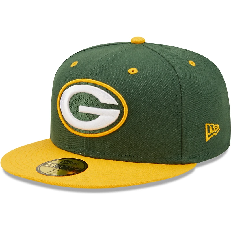 Men's New Era Green/Gold Green Bay Packers Flipside 2Tone 59FIFTY Fitted Hat