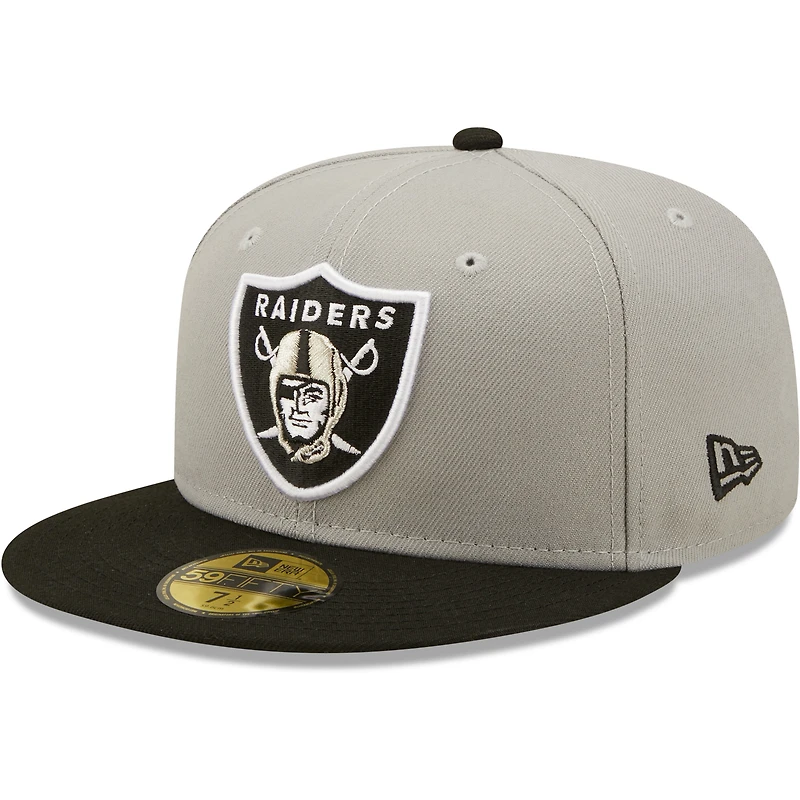 Men's New Era Gray/Black Las Vegas Raiders Flipside 2Tone 59FIFTY Fitted Hat
