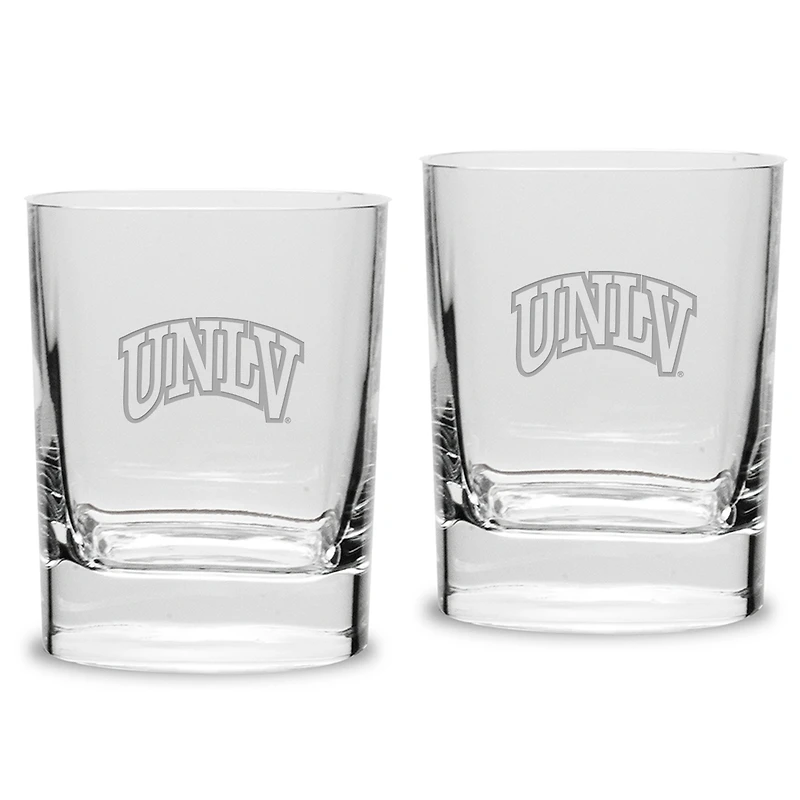 UNLV Rebels 2-Piece 11.75oz. Square Double Old Fashioned Glass Set