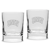 UNLV Rebels 2-Piece 11.75oz. Square Double Old Fashioned Glass Set