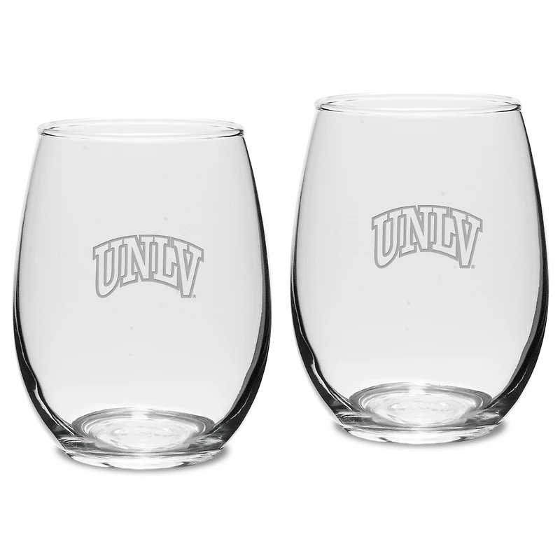 UNLV Rebels 2-Piece 15oz. Stemless Wine Glass Set