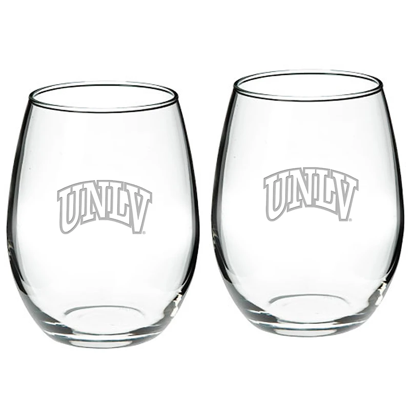 UNLV Rebels 2-Piece 21oz. Stemless Wine Glass Set