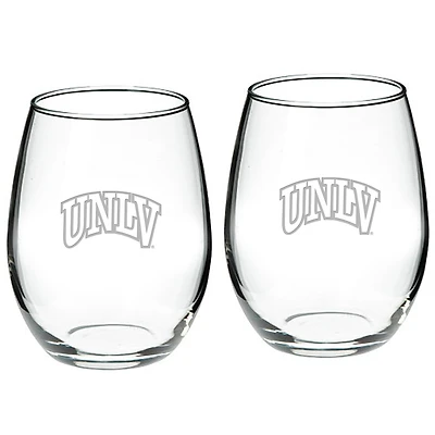 UNLV Rebels 2-Piece 21oz. Stemless Wine Glass Set