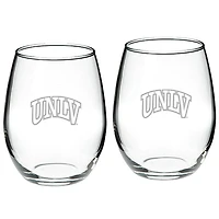 UNLV Rebels 2-Piece 21oz. Stemless Wine Glass Set