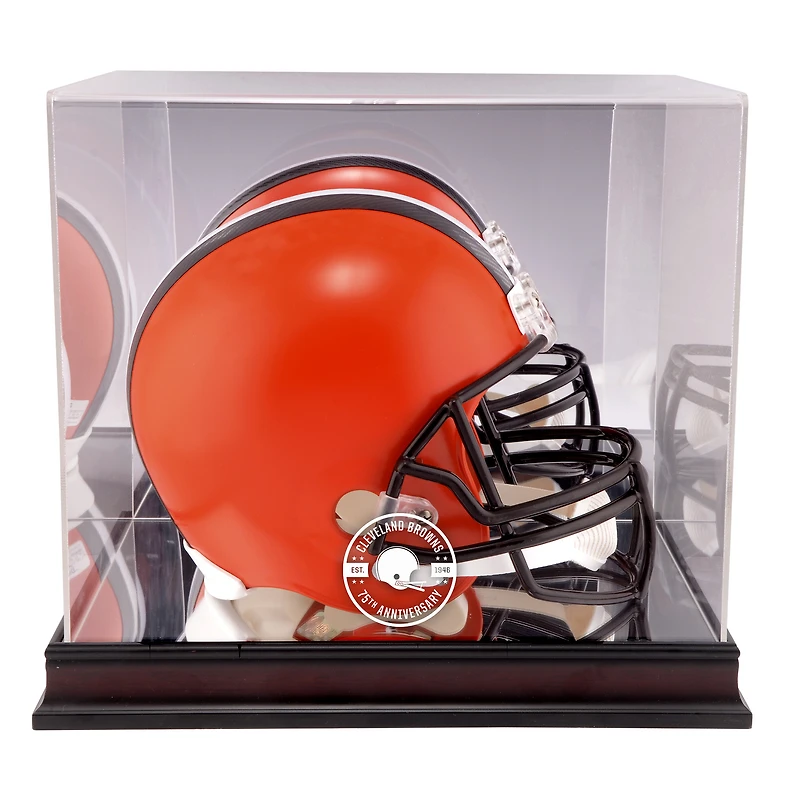 Cleveland Browns Mahogany 75th Anniversary Season Logo Helmet Display Case with Mirror Back