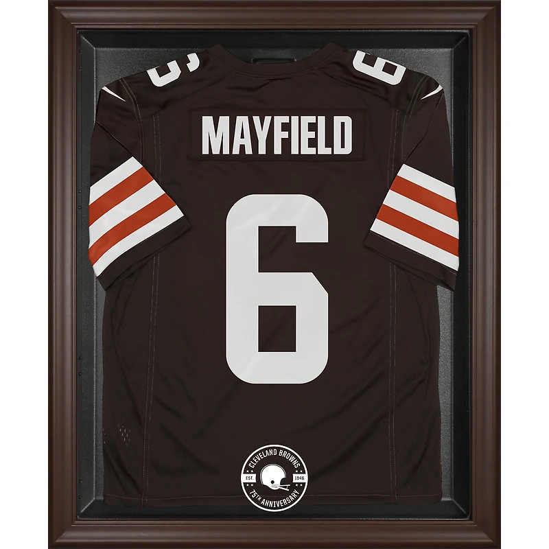 Cleveland Browns Brown Framed 75th Anniversary Season Logo Jersey Display Case