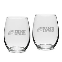 Florida A&M Rattlers 2-Piece 15oz. Stemless Wine Glass Set