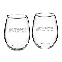 Florida A&M Rattlers 2-Piece 21oz. Stemless Wine Glass Set