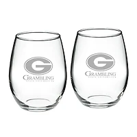 Grambling Tigers 2-Piece 21oz. Stemless Wine Glass Set