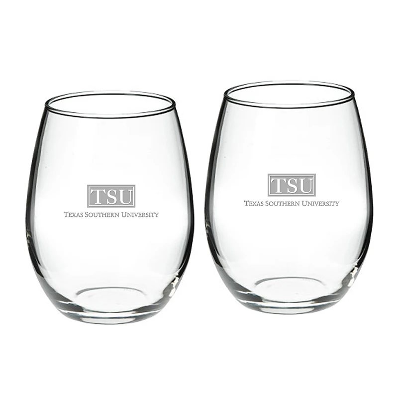 Texas Southern Tigers 2-Piece 21oz. Stemless Wine Glass Set