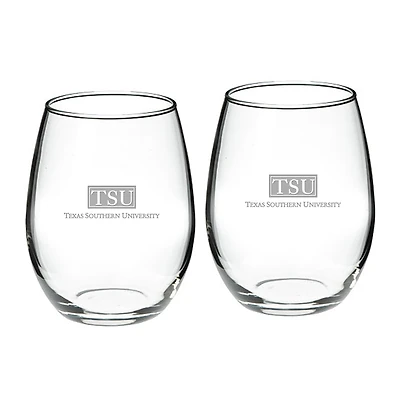Texas Southern Tigers 2-Piece 21oz. Stemless Wine Glass Set