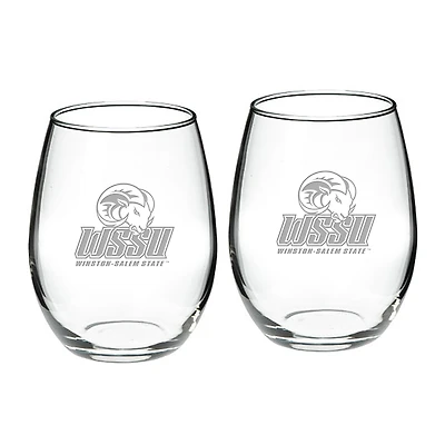 Winston-Salem State Rams 2-Piece 21oz. Stemless Wine Glass Set