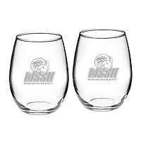 Winston-Salem State Rams 2-Piece 21oz. Stemless Wine Glass Set