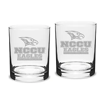 North Carolina Central Eagles 14oz. 2-Piece Classic Double Old-Fashioned Glass Set