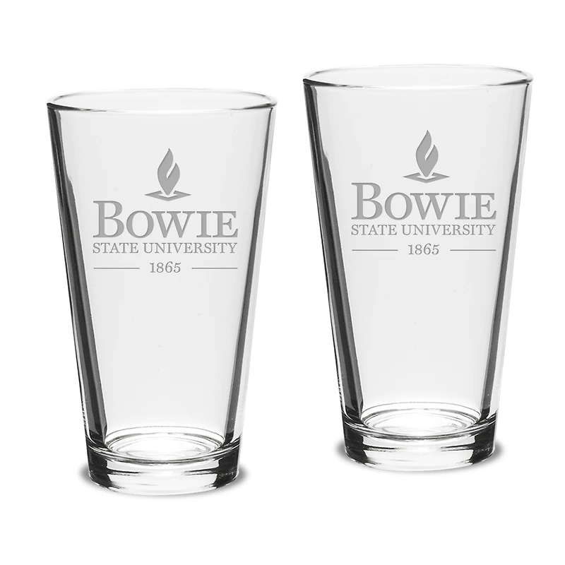 Bowie State Bulldogs 2-Piece 16oz. Classic Pub Glass Set