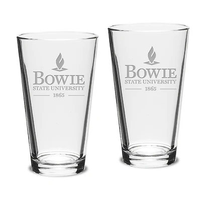 Bowie State Bulldogs 2-Piece 16oz. Classic Pub Glass Set