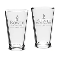 Bowie State Bulldogs 2-Piece 16oz. Classic Pub Glass Set