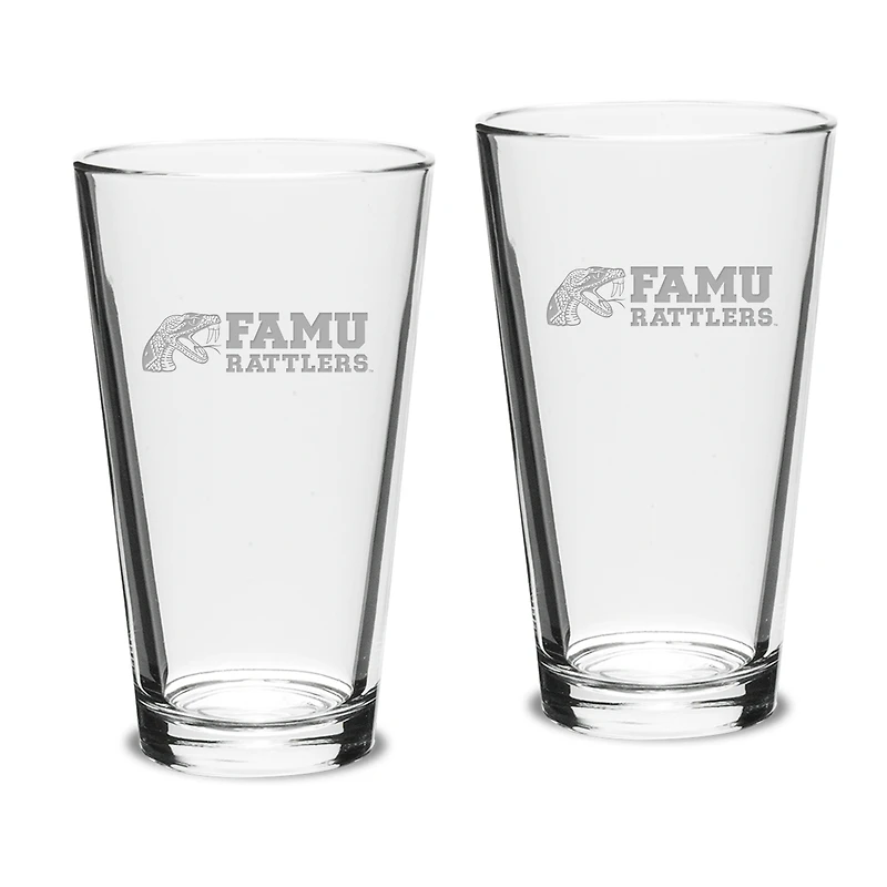 Florida A&M Rattlers 2-Piece 16oz. Classic Pub Glass Set