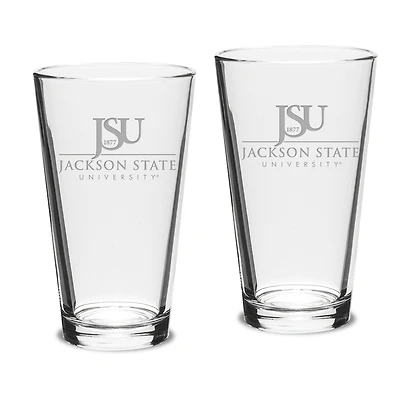 Jackson State Tigers 2-Piece 16oz. Classic Pub Glass Set