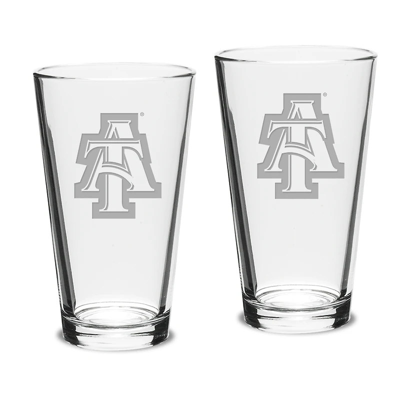 North Carolina A&T Aggies 2-Piece 16oz. Classic Pub Glass Set