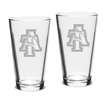 North Carolina A&T Aggies 2-Piece 16oz. Classic Pub Glass Set