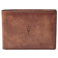 Men's Fossil Brown Arizona State Sun Devils Leather Derrick Front Pocket Bifold Wallet
