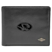 Men's Fossil Black Missouri Tigers Leather Ryan RFID Flip ID Bifold Wallet