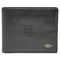 Men's Fossil Black Syracuse Orange Leather Ryan RFID Flip ID Bifold Wallet