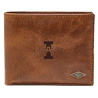 Men's Fossil Brown Iowa State Cyclones Leather Ryan RFID Passcase Wallet