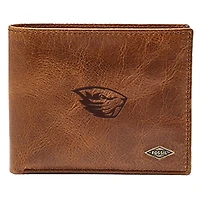 Men's Fossil Brown Oregon State Beavers Leather Ryan RFID Passcase Wallet