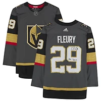 Marc-Andre Fleury Vegas Golden Knights Autographed Black adidas Authentic Jersey with ''2021 Vezina'' Inscription