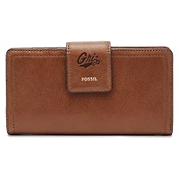 Women's Fossil Brown Montana Grizzlies Leather Logan RFID Tab Clutch