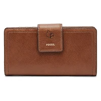 Women's Fossil Brown Louisville Cardinals Leather Logan RFID Tab Clutch