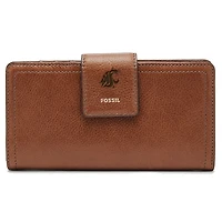 Women's Fossil Brown Washington State Cougars Leather Logan RFID Tab Clutch
