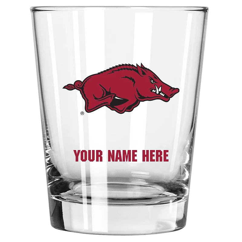 Arkansas Razorbacks 15oz. Personalized Double Old Fashioned Glass