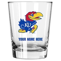 Kansas Jayhawks 15oz. Personalized Double Old Fashioned Glass