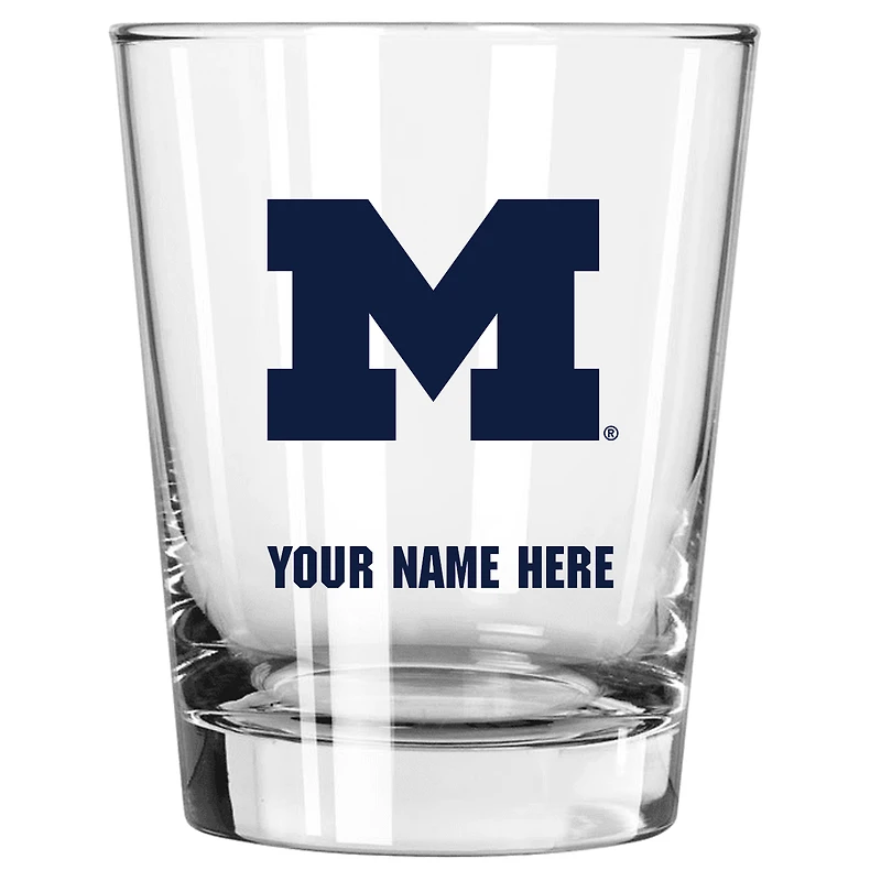 Michigan Wolverines 15oz. Personalized Double Old Fashioned Glass