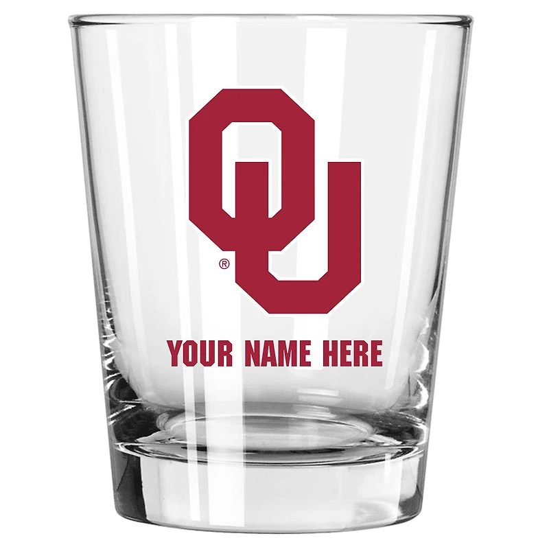 Oklahoma Sooners 15oz. Personalized Double Old Fashioned Glass