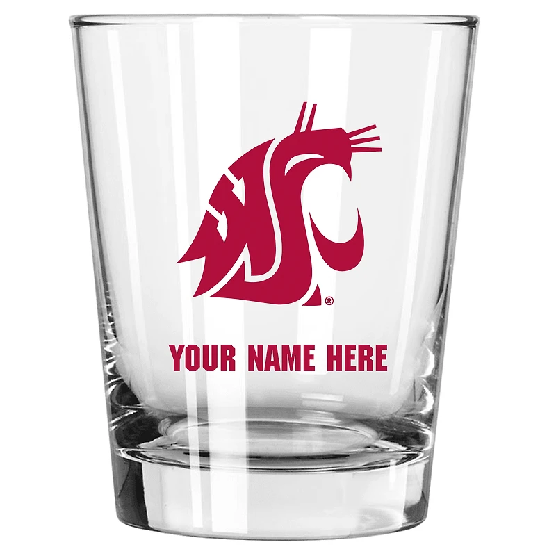 Washington State Cougars 15oz. Personalized Double Old Fashioned Glass
