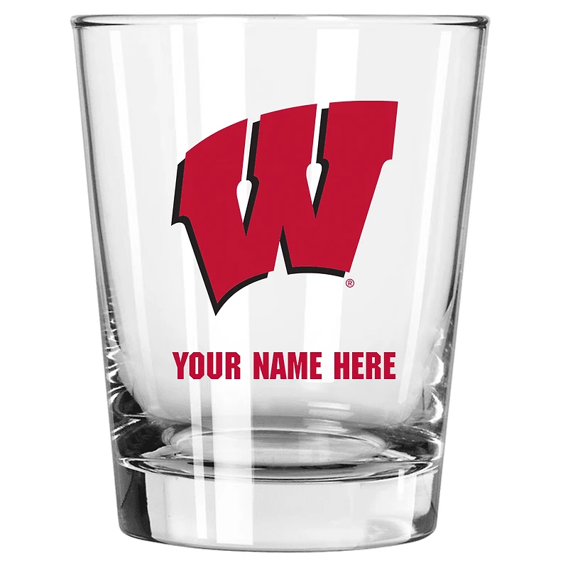 Wisconsin Badgers 15oz. Personalized Double Old Fashioned Glass