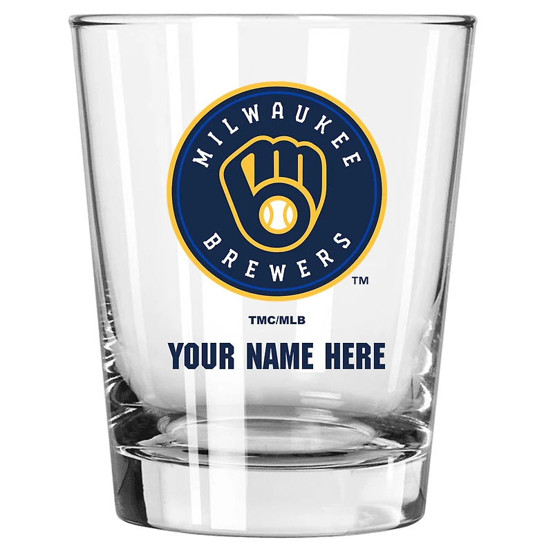 Milwaukee Brewers 15oz. Personalized Double Old Fashioned Glass